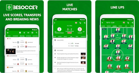 Download Android Apps to Watch Live Sports BE SOCCER FOOTBALL RESULTS